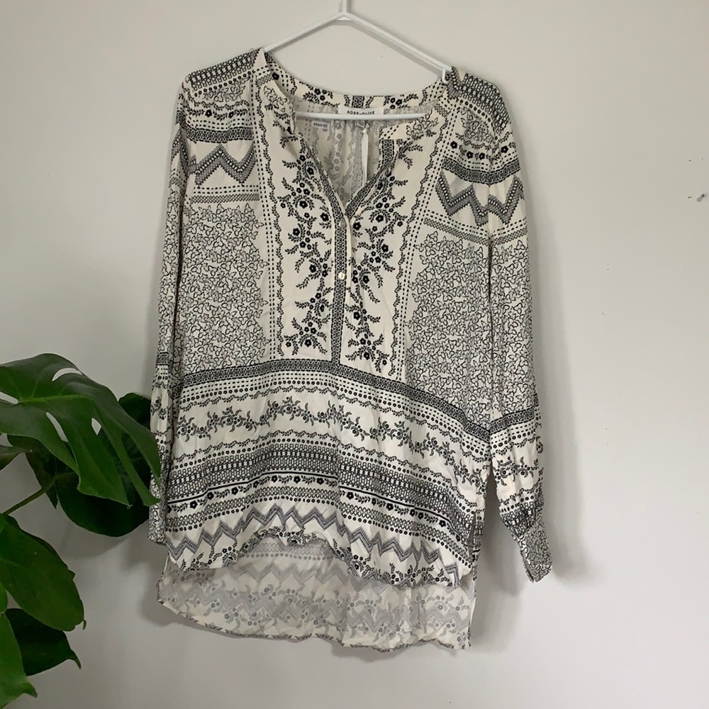 Boho style quarter button up